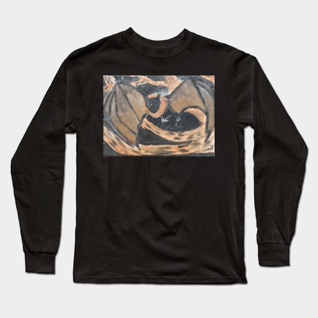 Grey Headed Flying Fox Bat Long Sleeve T-Shirt by Spiritjay